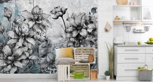 Fototapete BLUMEN Pflanzen Beton Vintage 135 x 90 x 90 cm