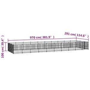 Hundezwinger 3016251-1 291 x 970 cm