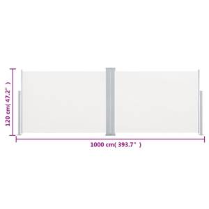 Auvent latéral 3000267-2 Blanc - Textile - 1000 x 120 x 1 cm