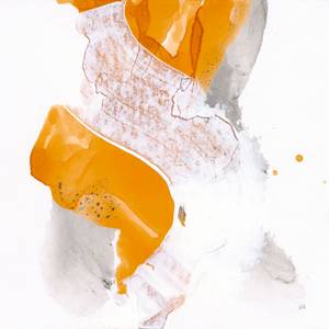 Tableau Ambre abtraite 80 x 80 cm - Fibres naturelles