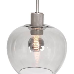 Suspension Lotus Verre transparent / Acier - 3 ampoules