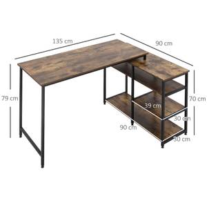 L-förmiger Schreibtisch 836-463 Holzwerkstoff - 90 x 79 x 135 cm