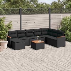 Gartensitzgruppe K5913(9-tlg) Schwarz - Massivholz - 69 x 62 x 62 cm