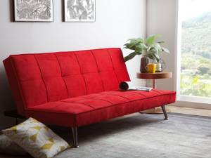 3-Sitzer Sofa HASLE Rot - Silber