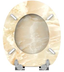 WC-Sitz mit Absenkautomatik Marmor Natur Braun - Holzwerkstoff - 38 x 6 x 47 cm
