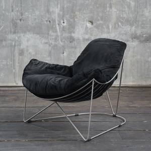 Fauteuil relax lounge OSCA Noir - Textile - 80 x 72 x 90 cm
