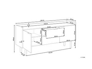 Buffet MADERA Marron - Blanc - Bois manufacturé - 149 x 68 x 40 cm