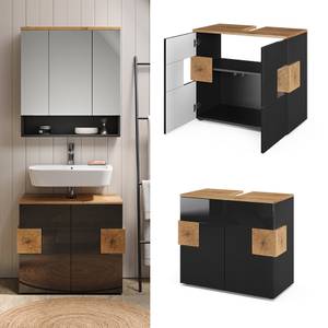 Meuble sous-lavabo Eden Marron - Gris - Bois manufacturé - 73 x 64 x 37 cm