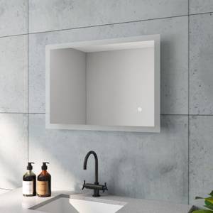 LED Spiegel Badspiegel mit Beleuchtung Silber - Glas - 70 x 50 x 3 cm
