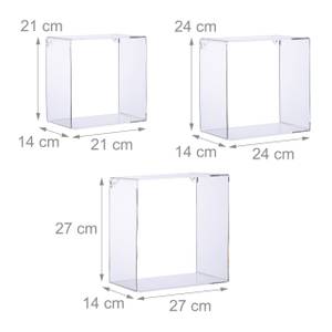 Set de 3 étagères flottantes Matière plastique - 27 x 27 x 14 cm