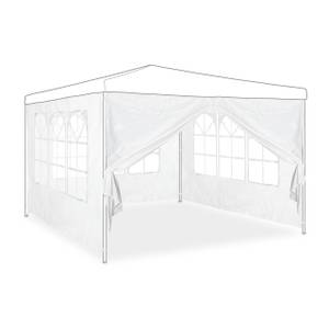 Weiße Pavillon Seitenwand 4er Set Weiß - Kunststoff - 300 x 200 x 1 cm