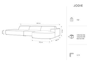 Ecksofa JODIE 4 Sitzplätze Dunkelgrün