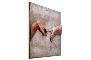 Metallbild Michelangelos Adam Beige - Metall - 100 x 75 x 5 cm