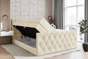 Boxspringbett AMAY KING Ecru - Breite: 160 cm