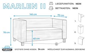 Sofa MARLEN II Esche Dekor - Gelb