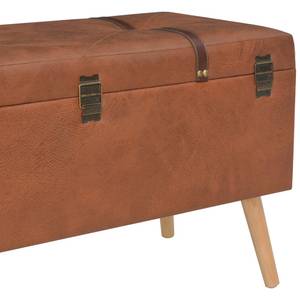 Hocker(3er Set) 296799 Braun - Massivholz - Kunstleder - 85 x 47 x 38 cm