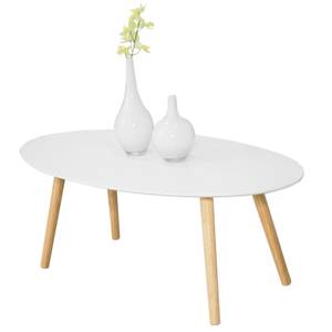 Table Basse FBT61-W Blanc - En partie en bois massif - 105 x 40 x 60 cm