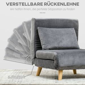 Einzel Schlafsofa 839-875V00GY Grau - Textil - 78 x 79 x 72 cm