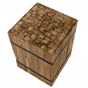 Table d'appoint carrée S en teck Marron - Bois massif - 34 x 46 x 34 cm