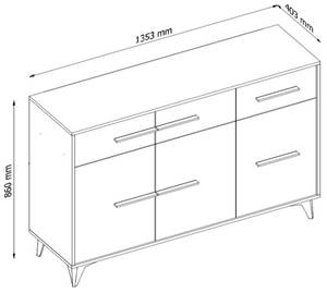 Sideboard FRIDA Braun - Holzwerkstoff - 135 x 86 x 40 cm