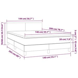 Boxspringbett 3017268-2 Dunkelblau - 144 x 203 cm