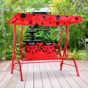 Balancelle de Jardin pour Enfants OP3037 Rouge - Métal - 76 x 110 x 113 cm