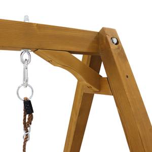 Doppelschaukel-Rutschen-Set Woody Ⅳ Braun - Kunststoff - Massivholz - 240 x 169 x 239 cm