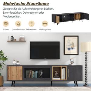 TV-Lowboard Aphrodite Ⅴ Grau - Holzwerkstoff - Metall - 40 x 56 x 200 cm