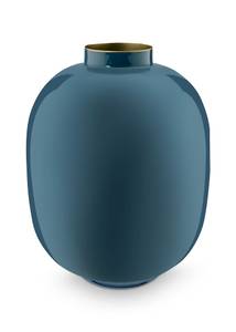 Ovale Vase Metall III Blau