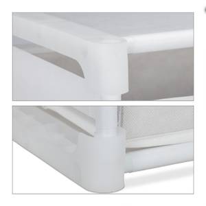 Weißes Stufenregal mit 6 Fächern Weiß - Metall - Kunststoff - Textil - 108 x 110 x 31 cm