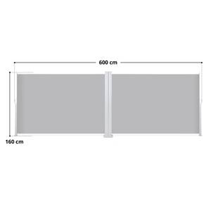 Doppelseitenmarkise Beige - Metall - 600 x 160 x 9 cm