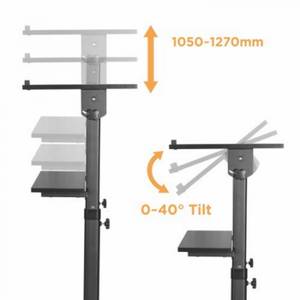 Rednerpult LUMWST01A Schwarz - Metall - 70 x 139 x 69 cm