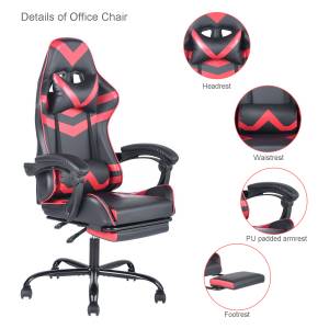 Gaming-Stühle ATTIC Schwarz - Rot - Kunststoff - Kunstleder - 62 x 131 x 67 cm
