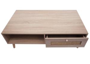 Couchtisch M39 Braun - Holzwerkstoff - Rattan - Holzart/Dekor - Holz teilmassiv - 110 x 37 x 59 cm