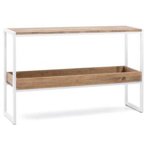 Console Icub double plateau 32x100 BL-EV Blanc - Bois massif - Bois/Imitation - 100 x 75 x 32 cm