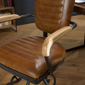 Vintage-Sessel aus braunem Leder Braun - Echtleder - 56 x 98 x 62 cm
