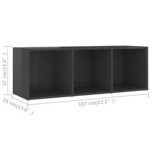 TV-Schrank 3009516 Hochglanz Grau - Breite: 107 cm