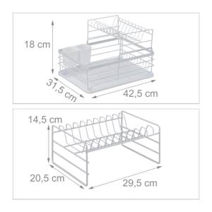 Abtropfgestell Metall Weiß - Metall - Kunststoff - 43 x 30 x 32 cm