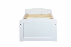 Containerbett mit 2 großen Schubladen Weiß - Holz teilmassiv - 63 x 98 x 205 cm