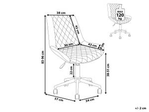 Chaise de bureau MARIBEL Gris - Gris lumineux - Argenté