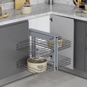 Ecksystem für Küchenschrank Suprastar Grau - Metall - 54 x 31 x 64 cm