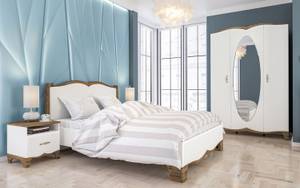 Schlafzimmer-Set TIFFANY 4-teilig Weiß - Holzwerkstoff - 207 x 220 x 173 cm
