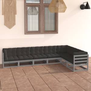 Salon de jardin 3009821-2 (lot de 7) Anthracite - Gris