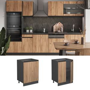 Meuble bas de cuisine R-Line 39714 Anthracite - Imitation chêne truffier de sonoma