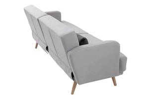 3er Sofa STUDIO Braun - Grau - Textil - Holzart/Dekor - 200 x 82 x 75 cm