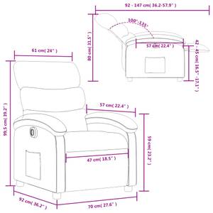 Fauteuil inclinable électrique 3032262-4 Marron foncé