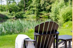 Adirondack Gartenstuhl+Fußstütze schwarz Schwarz