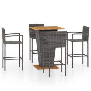 Garten-Bar Set (5-teilig) 3008866-2 Grau - Kunststoff - Polyrattan - 80 x 110 x 80 cm