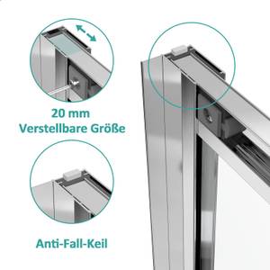 EMKE Duschkabine 80x80cm Viertelkreis Glas - 80 x 20 x 80 cm