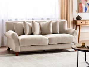 2-Sitzer Sofa EIKE Beige - Eiche Dunkel - Textil